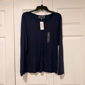 Karen Scott Deep Blue Long Sleeve Tee